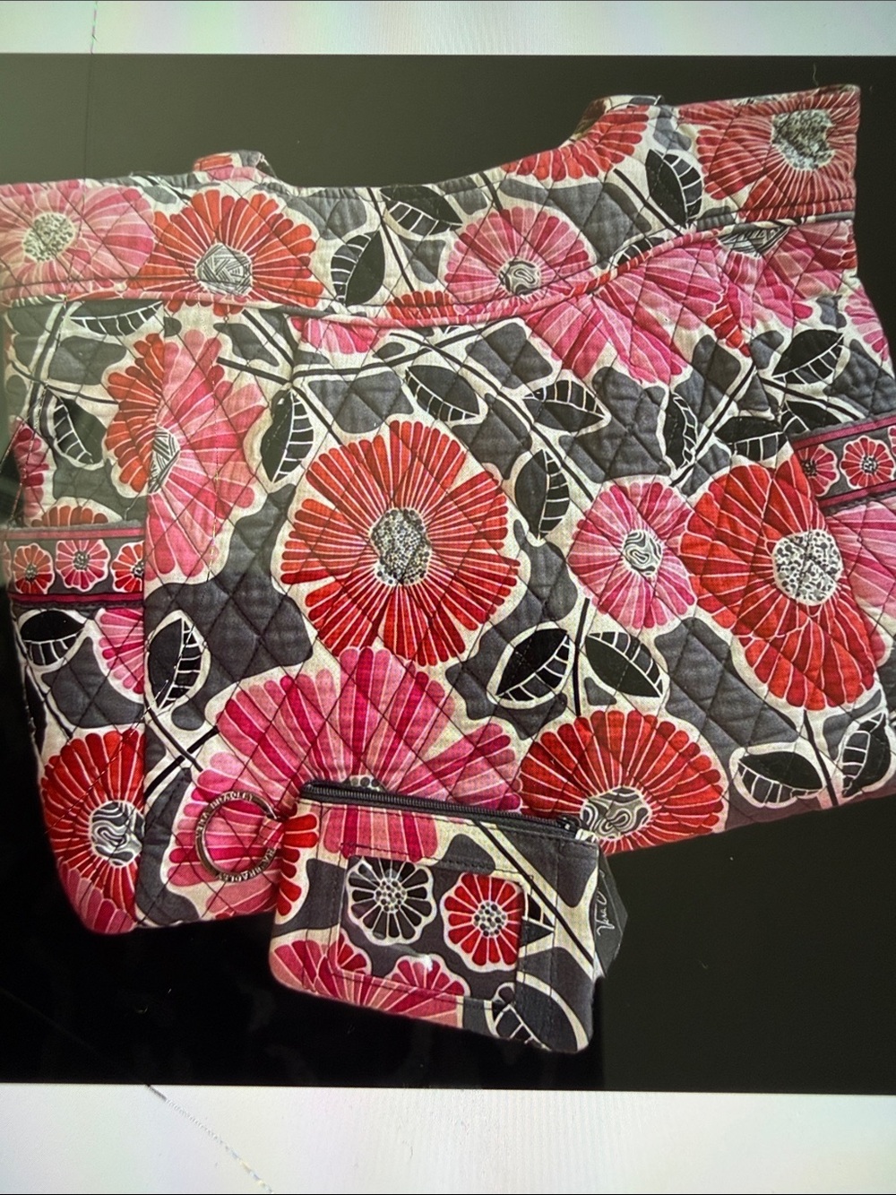 Vera Bradley Glenna Cherry Blossoms Tote @ Key Chain Card Holder